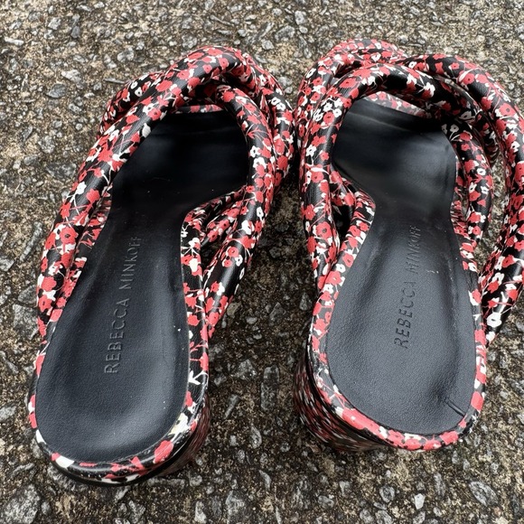 Rebecca Minkoff Women's Sz 8 M Amandine Floral Print Block Heel Slide On Sandal - Picture 9 of 16